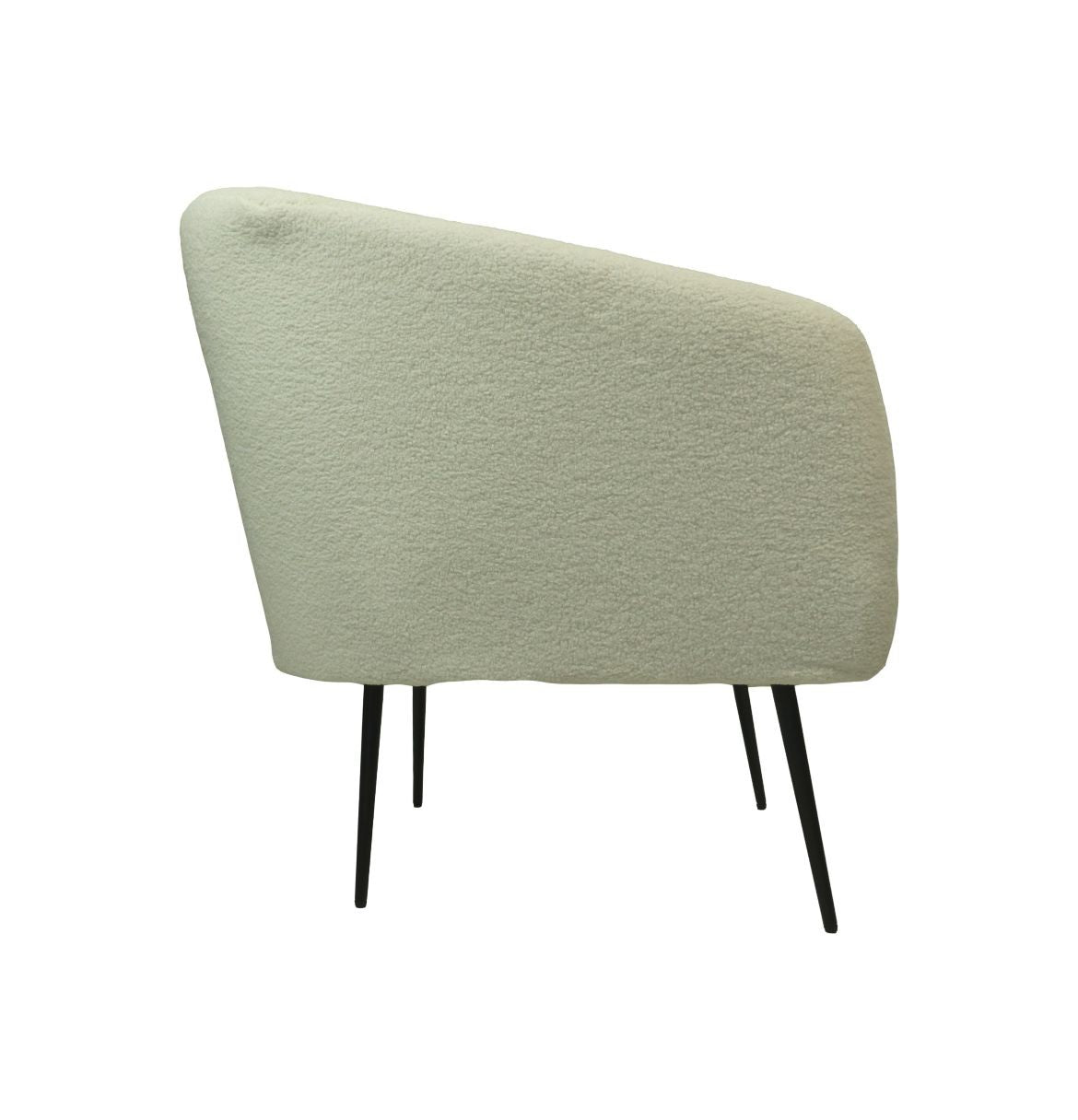 HSM Collection-Fauteuil Bouclé-77x68x83-Wit/Zwart-Stof/Metaal
