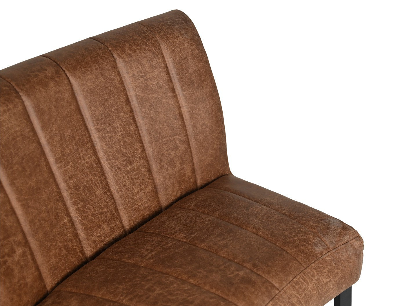 HSM Collection-Eetkamerbank Texas-68x55x88-Cognac/Zwart-Leder/Metaal