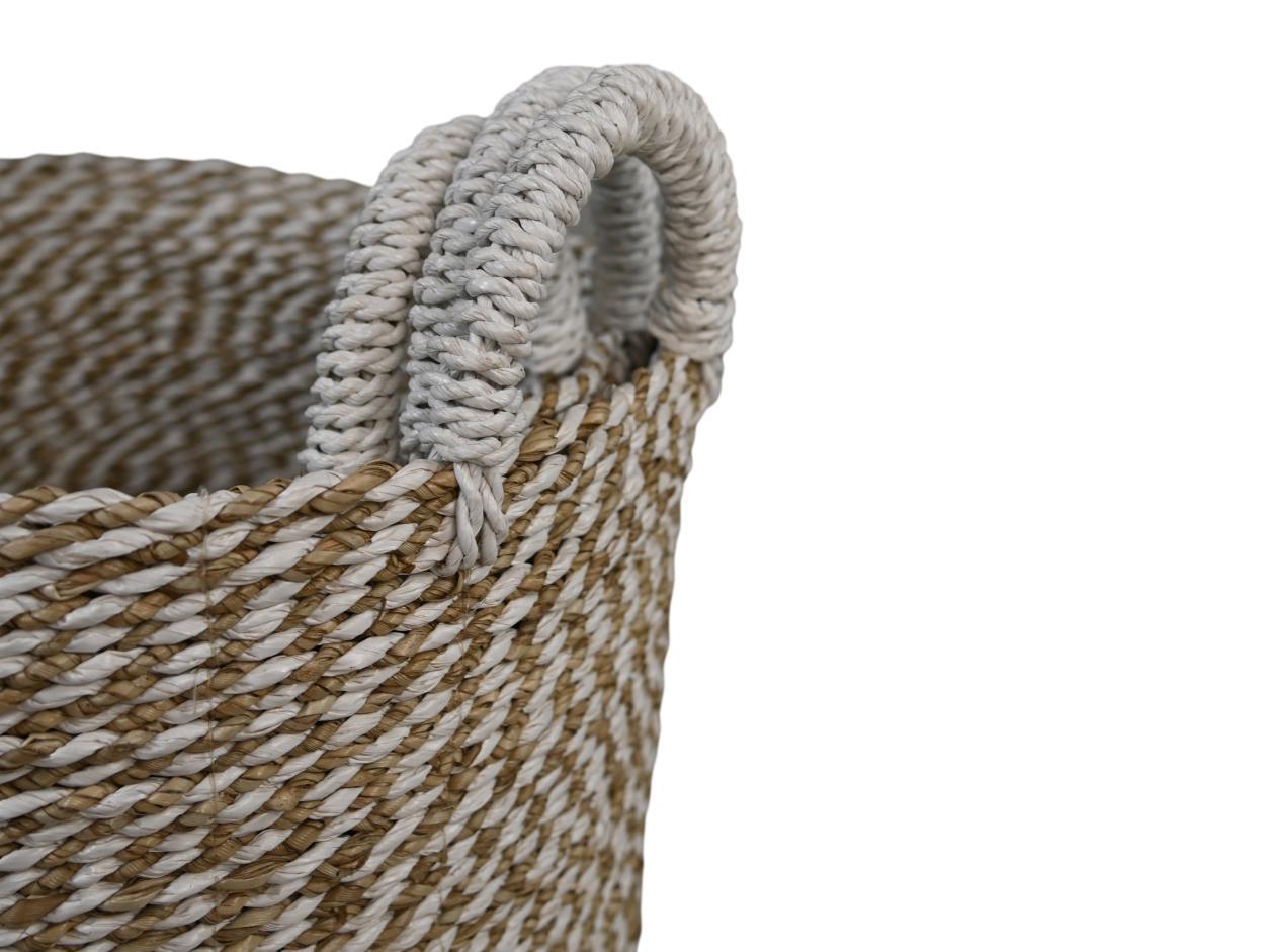 HSM Collection-Mandenset Malibu S/3-ø42x45 / ø38x42 / ø34x39-Naturel/Wit-Waterhyacint