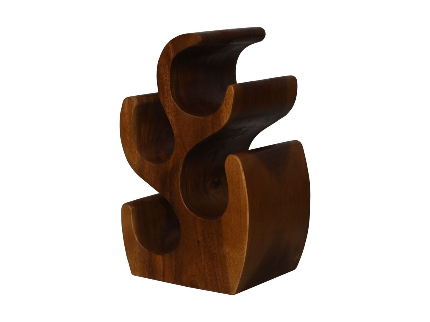 HSM Collection-Staand Wijnrek 4 Flessen-26x16x40-Bruin-Munggur