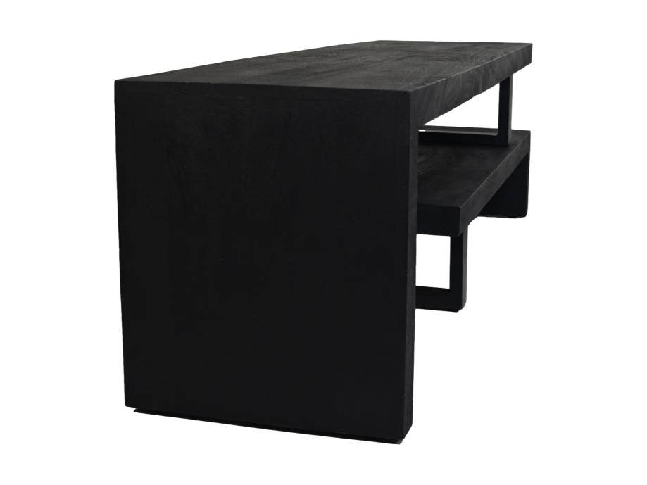 HSM Collection-Tv Meubel 2 Delig-140x40x46-Zwart-Mango/Metaal