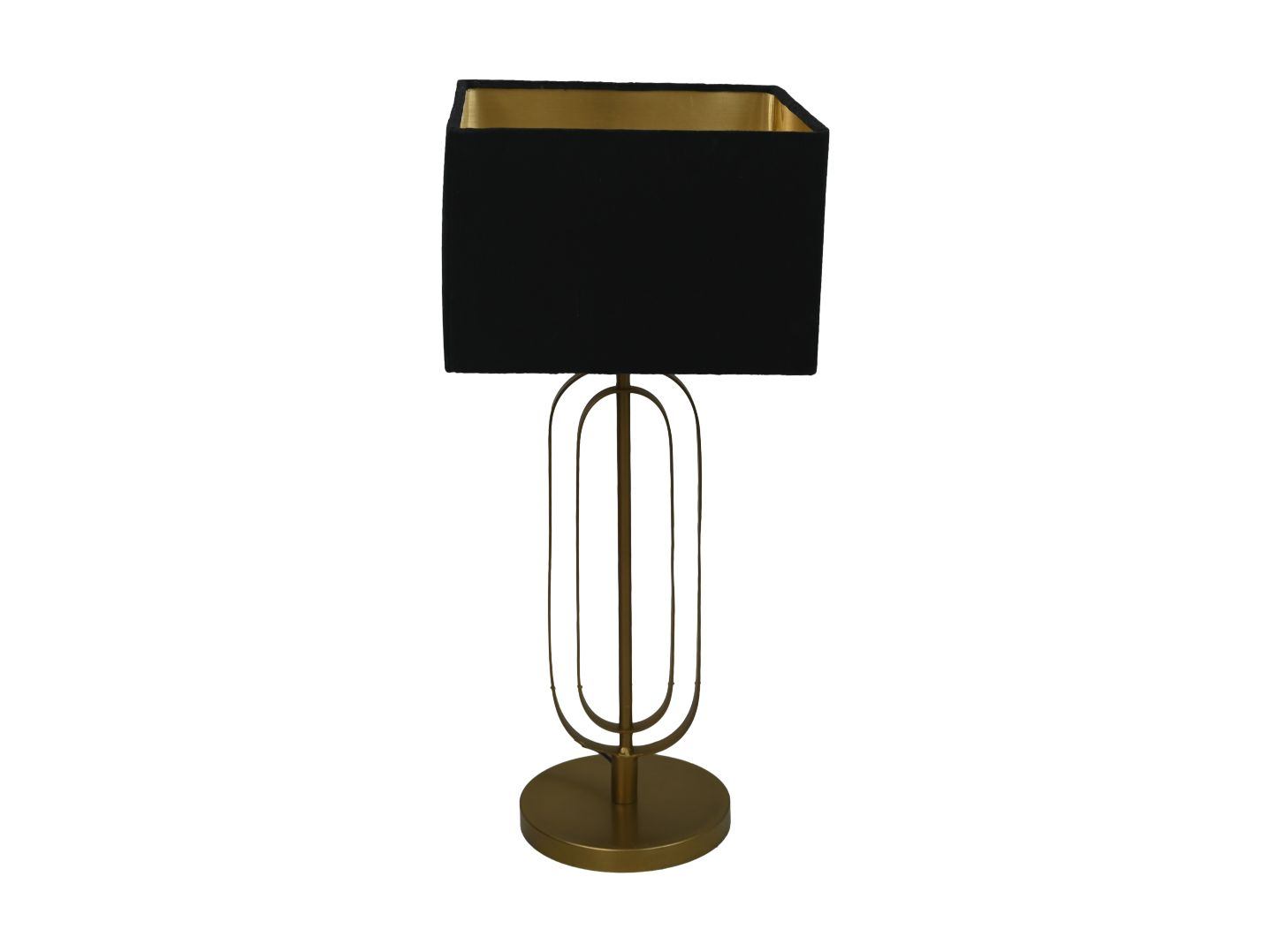 HSM Collection-Vierkante Lampenkap-30x30x20-Zwart/Goud-Stof