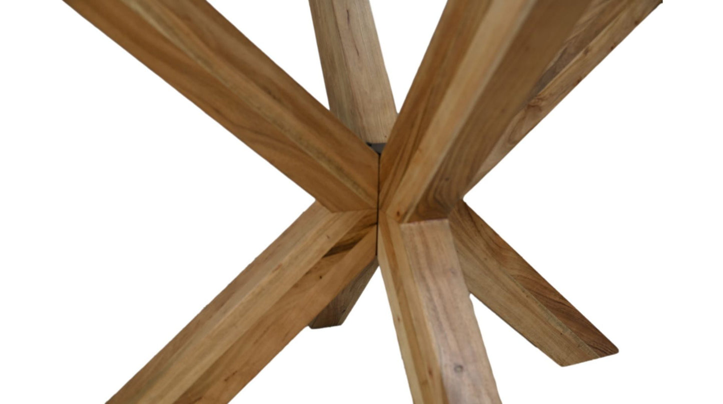 HSM Collection-Tafelonderstel Spider-75x75x72-Naturel-Acacia