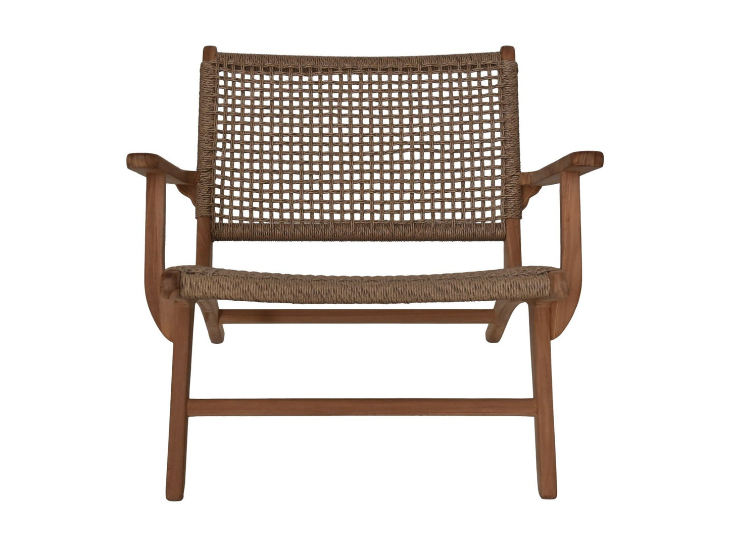 HSM Collection-Tuinstoel Rio Met Armleuning KD-80x80x67-Naturel/Naturel-Teak/Bananenblad