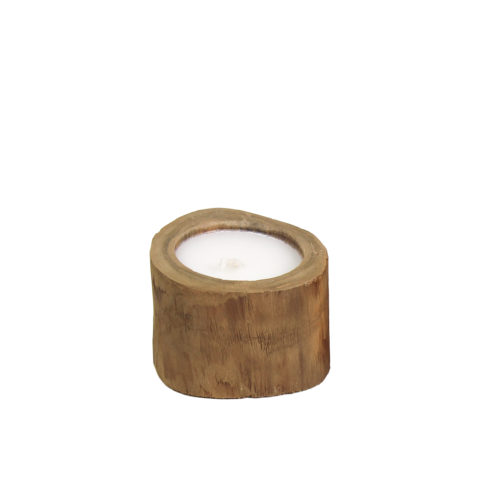 HSM Collection-Kaars Teak Small-ø8x8-Naturel-Teak