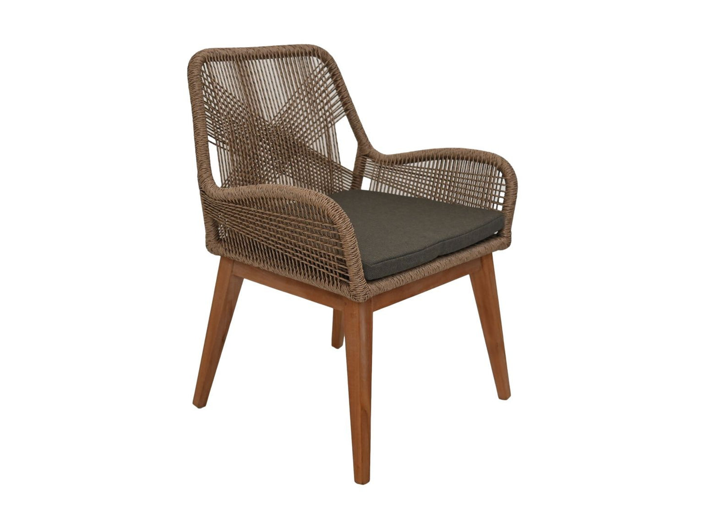 HSM Collection-Tuinstoel Coco + Kussen-60x64x87-Naturel/Naturel-Teak/Bananenblad