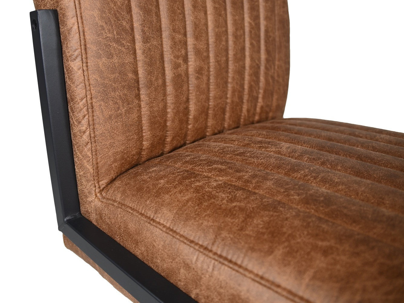 HSM Collection-Eetkamerstoel Texas S/2-55x50x85-Cognac/Zwart-Leder/Metaal