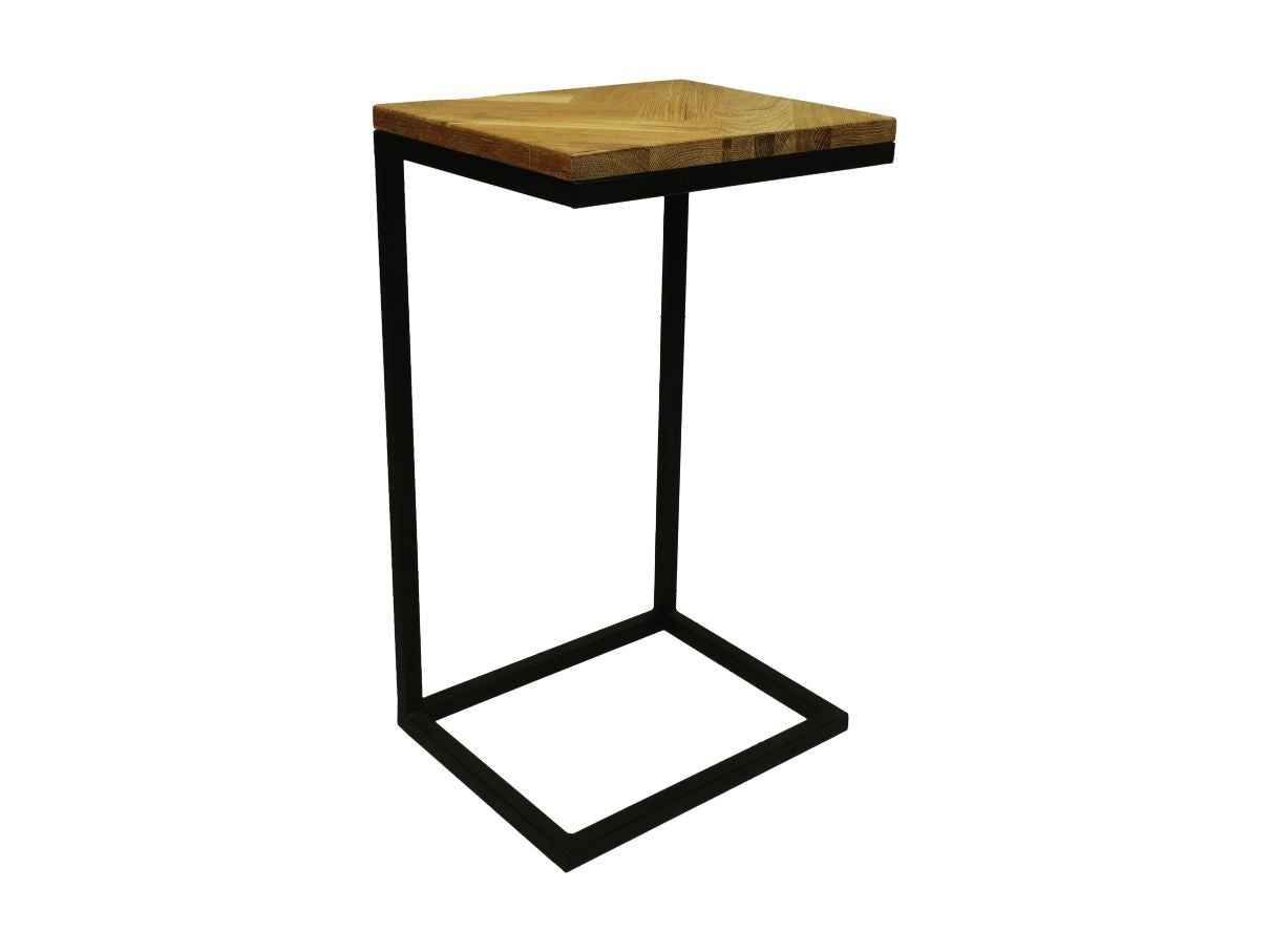 HSM Collection -Read bijzettafel Fishbone - 38x30x65 - Naturel/zwart - Eiken/met