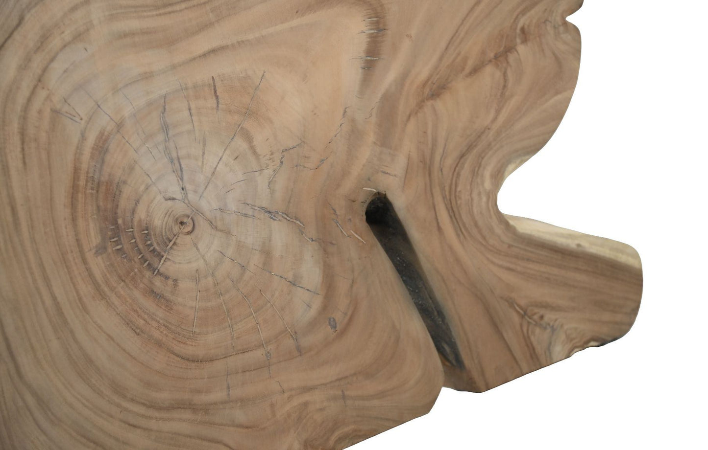 HSM Collection-Eettafel 1 U Poot-270x76-127x78-Naturel/Zwart-Munggur/Metaal