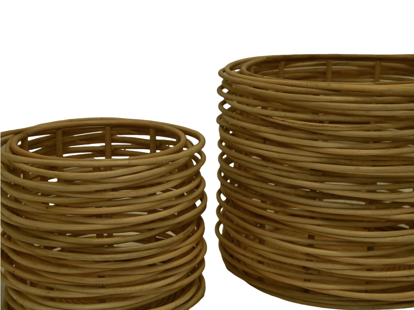 HSM Collection-Mandenset S/2- ø36X30/ ø50X40-Naturel-Rotan