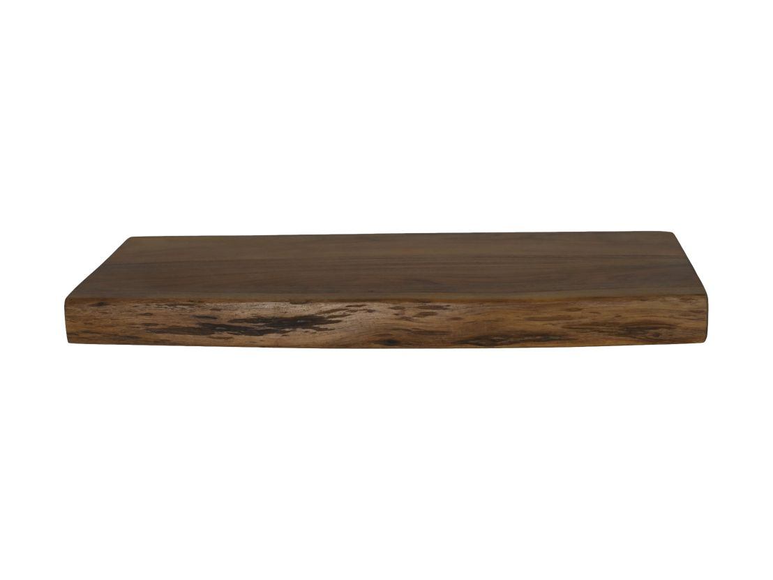 HSM Collection-Wandplank Live Edge -50x20x4-Naturel/Zwart-Acacia/Metaal