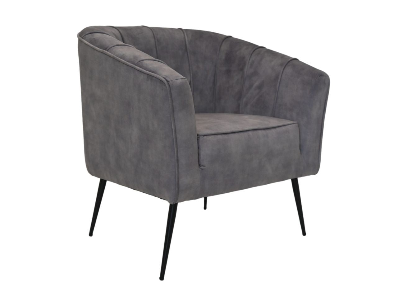 HSM Collection-Fauteuil Chester-72x71x80-Dolfijn Grijs/Zwart-Stof/Metaal