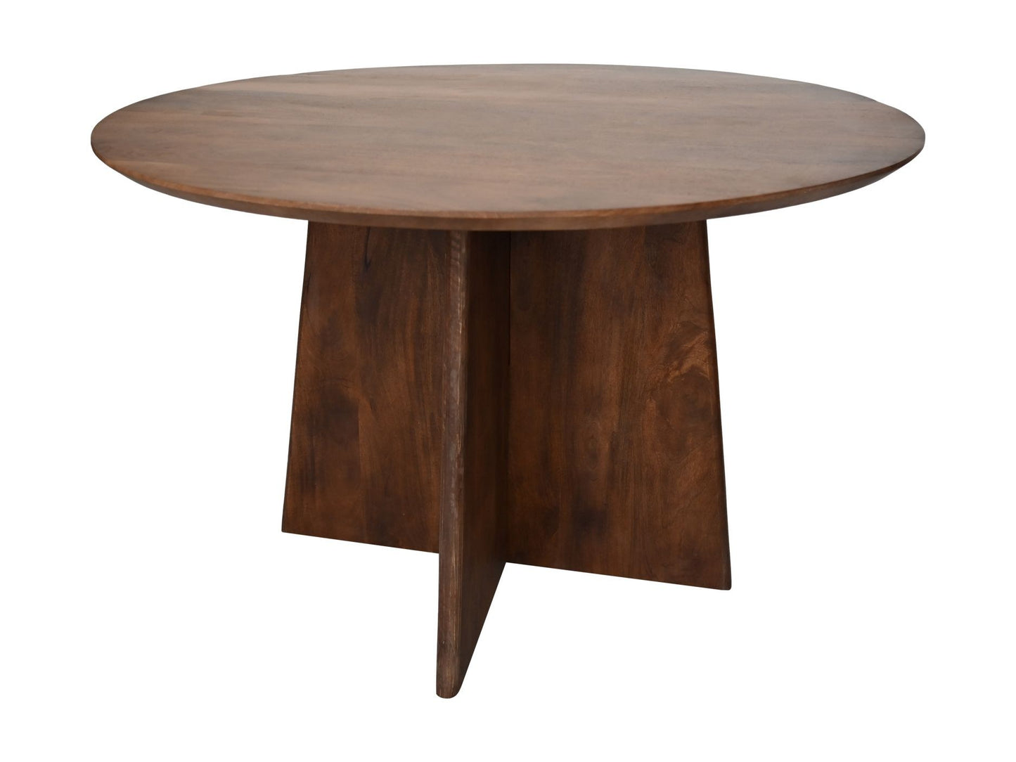 HSM Collection-Ronde Eettafel Kruispoot-120x120x77-Bruin-Mango