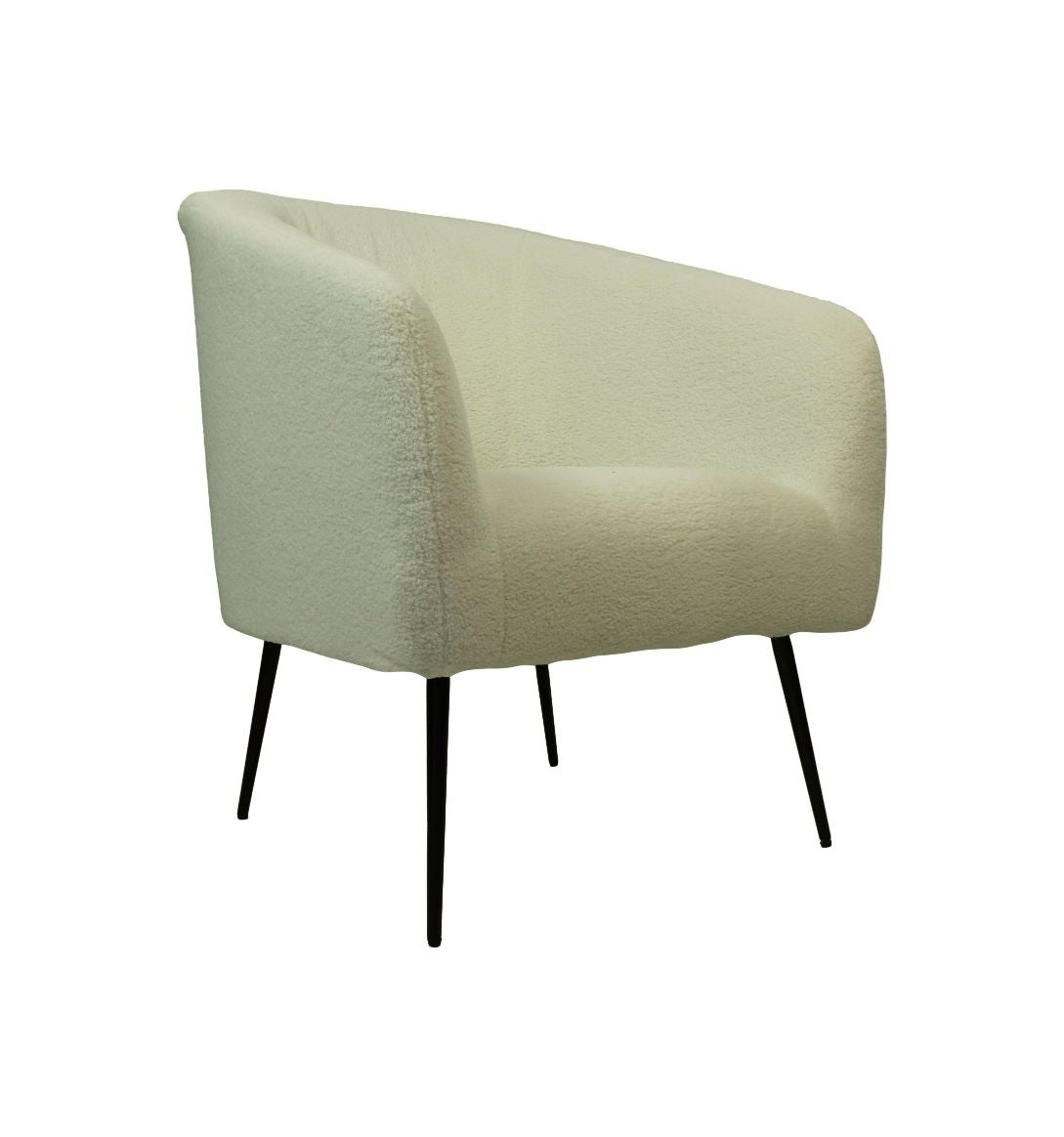 HSM Collection-Fauteuil Bouclé-77x68x83-Wit/Zwart-Stof/Metaal