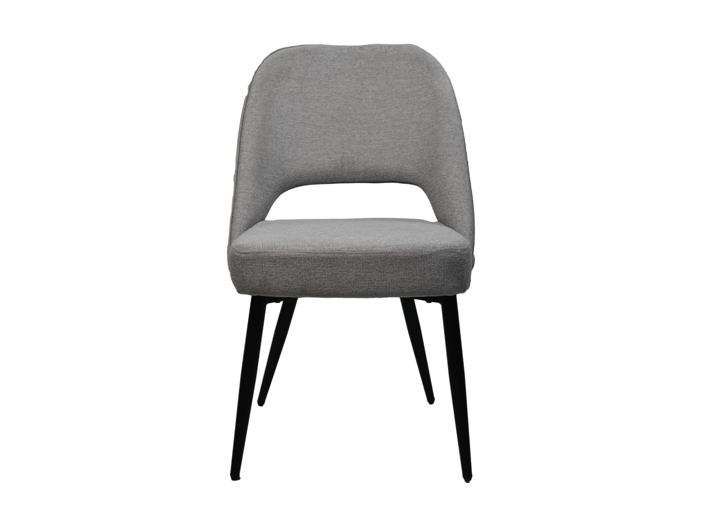 HSM Collection-Eetkamerstoel Jenna S/2-62x54x87-Licht Grijs/Zwart-Katoen/Metaal
