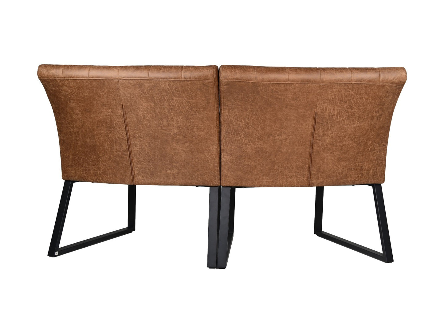 HSM Collection-Eetkamerbank Texas-68x55x88-Cognac/Zwart-Leder/Metaal