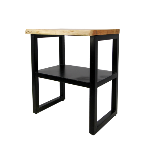 HSM Collection-Wandtafel Soho-60x45x75-Naturel/Zwart-Acacia/Metaal