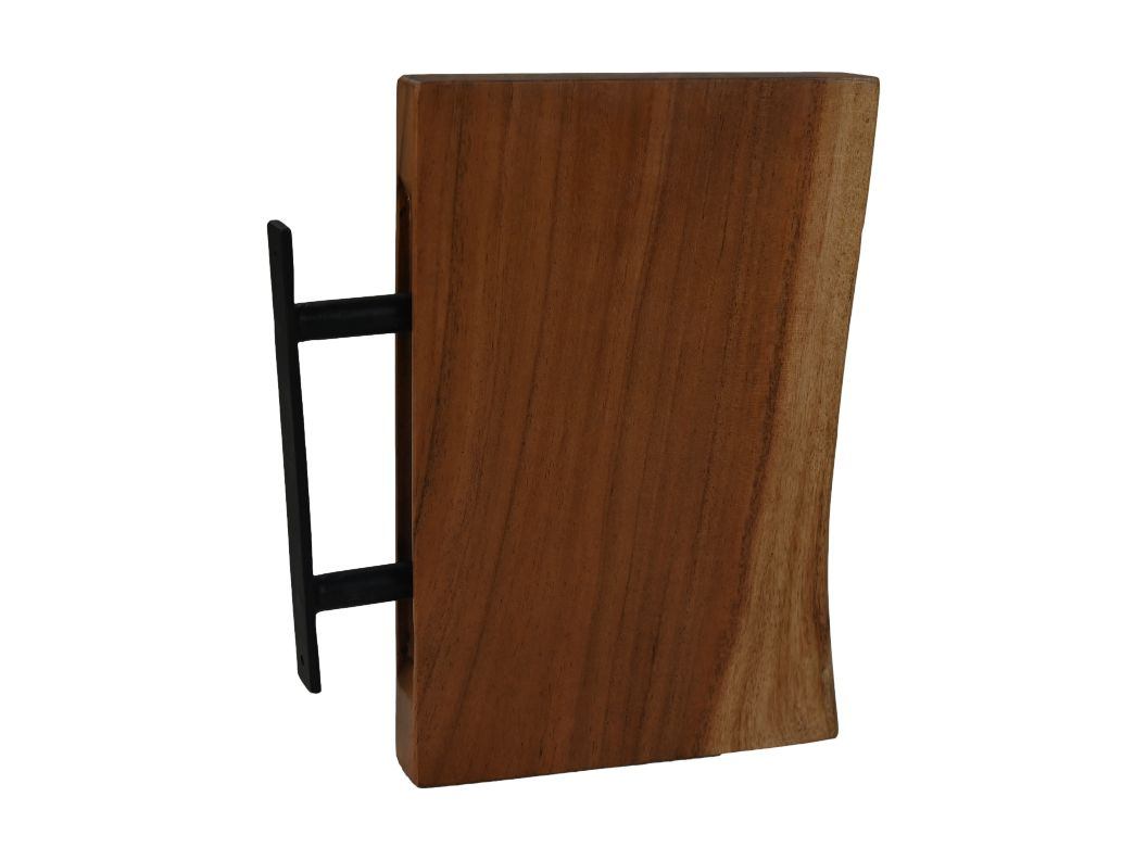 HSM Collection-Wandplank Live Edge -30x20x4-Naturel/Zwart-Acacia/Metaal