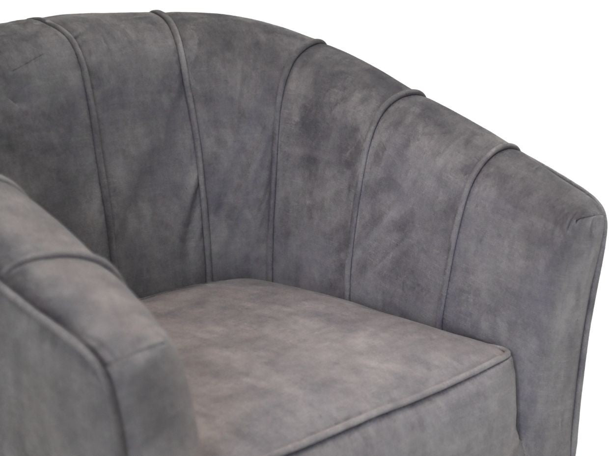 HSM Collection-Fauteuil Chester-72x71x80-Dolfijn Grijs/Zwart-Stof/Metaal