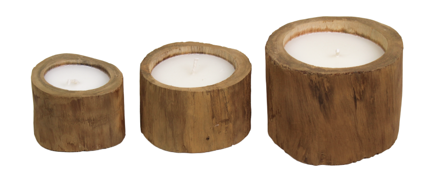 HSM Collection-Kaars Teak Small-ø8x8-Naturel-Teak