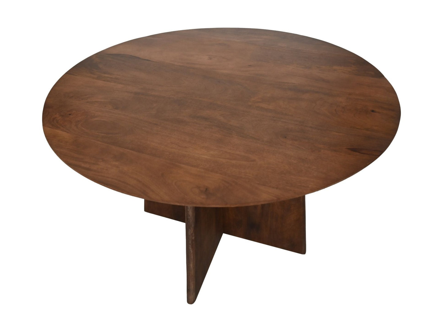 HSM Collection-Ronde Eettafel Kruispoot-120x120x77-Bruin-Mango