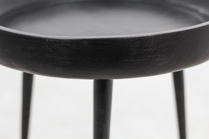 HSM Collection-Ronde Bijzettafel Ventura-ø40x42-Zwart-Mango/Metaal