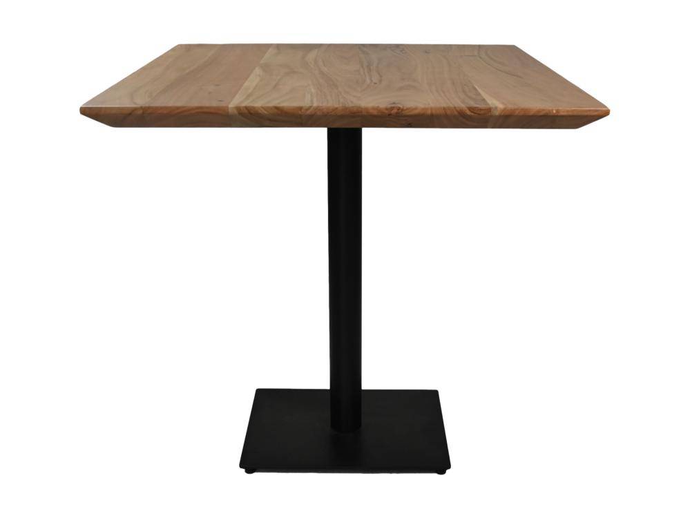 HSM Collection-Vierkante Eettafel Zurich-75x75x74-Naturel/Zwart-Acacia/Metaal