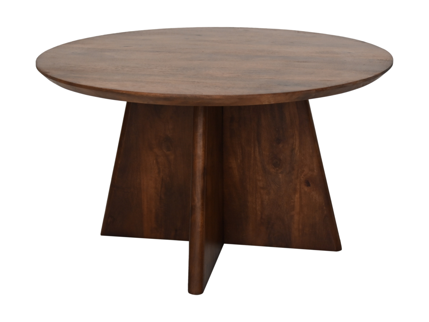 HSM Collection-Ronde Salontafel Kruispoot-80x80x45-Bruin-Mango