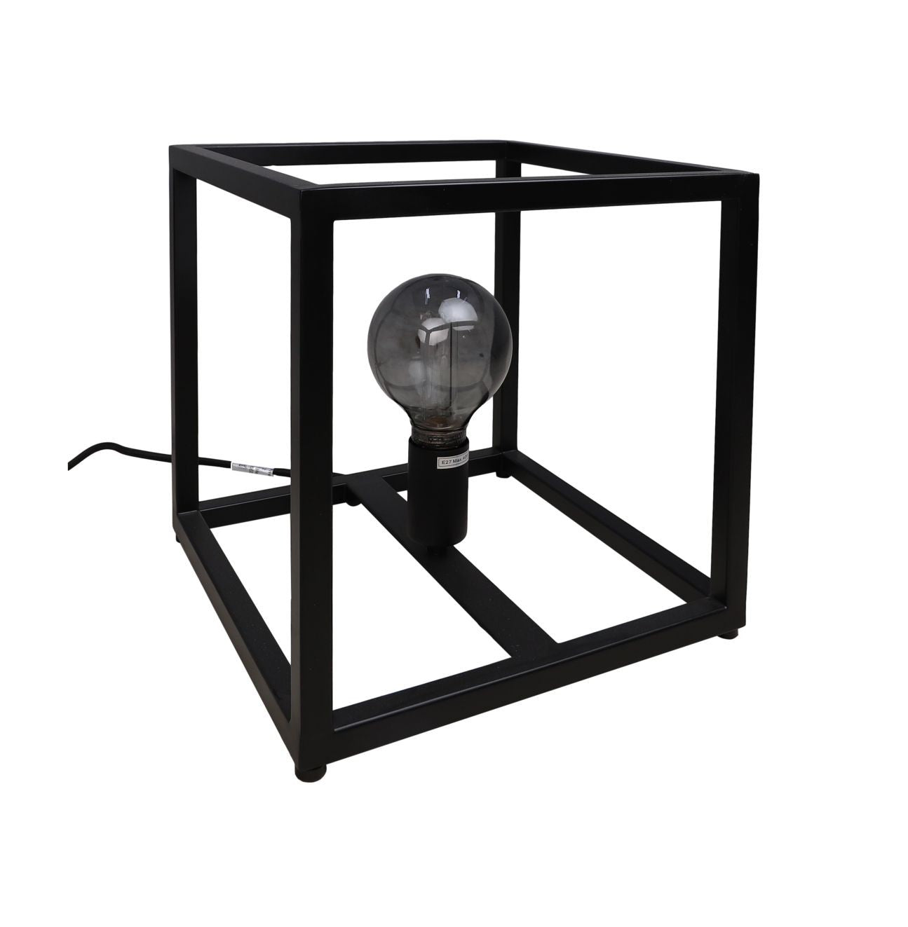HSM Collection-Tafellamp Vierkant Fremont-26x26x26-Zwart-Metaal