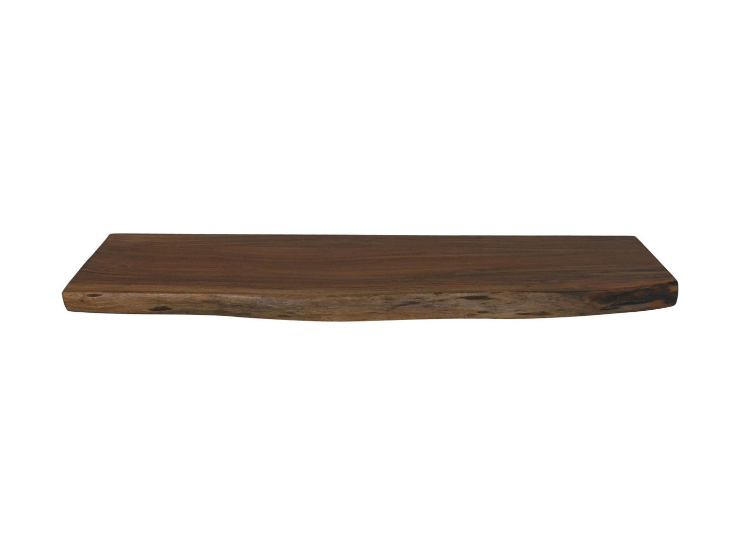 HSM Collection-Wandplank Live Edge -90x20x4-Naturel/Zwart-Acacia/Metaal