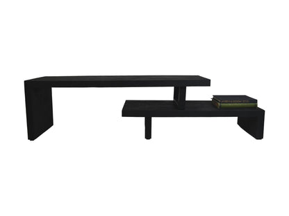 HSM Collection-Tv Meubel 2 Delig-140x40x46-Zwart-Mango/Metaal