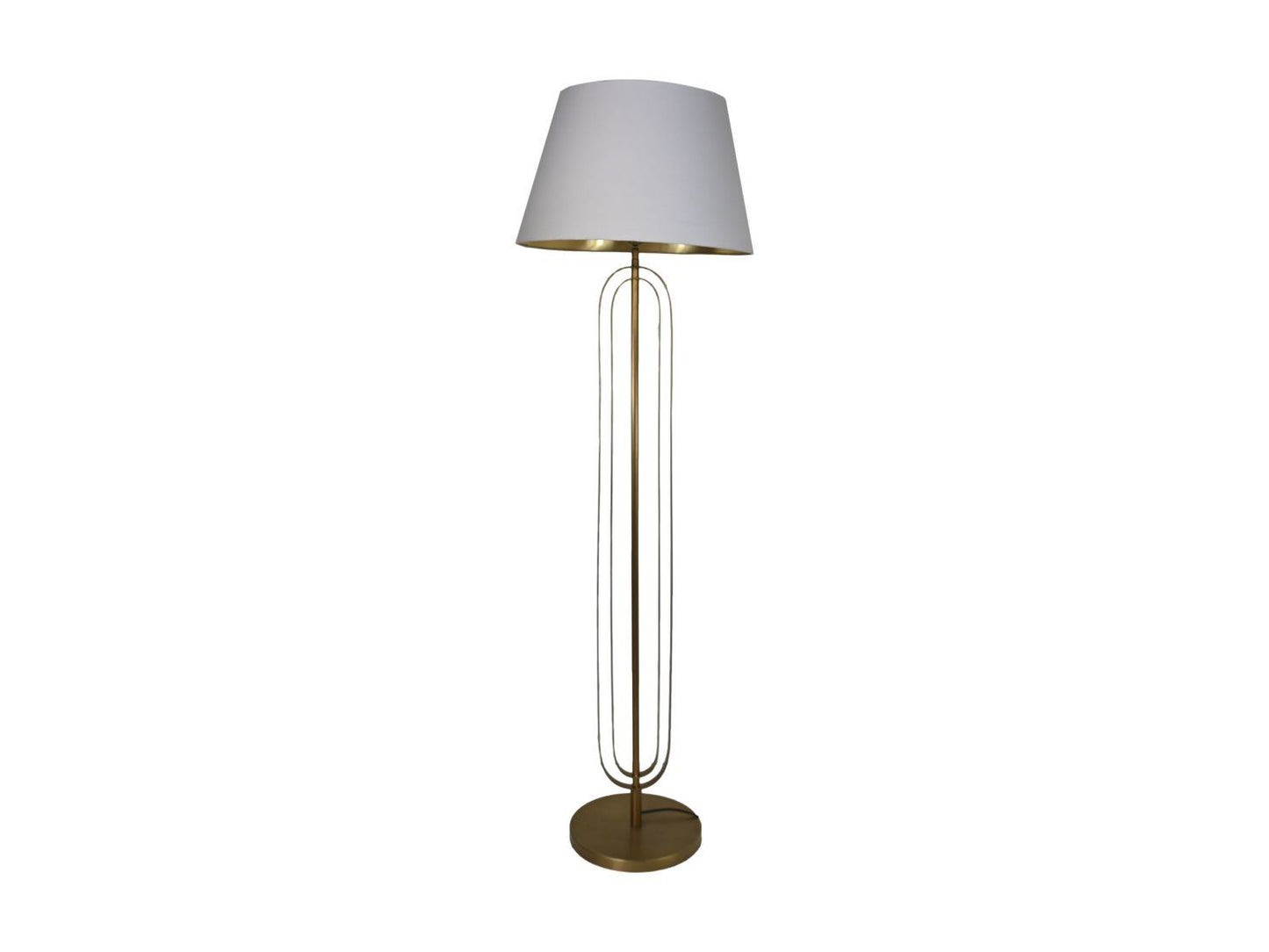 HSM Collection-Ronde Lampenkap Conisch-ø35-ø52x32-Wit/Goud-Katoen