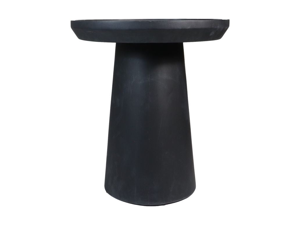 HSM Collection-Ronde Bijzettafel Drum-45x45x50-Zwart-Mango
