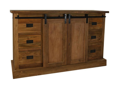 HSM Collection-Dressoir Blackburn 2 Deur 6 La-140x42x86-Naturel-Teak