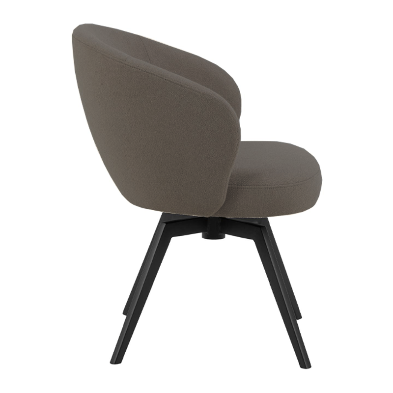 HSM Collection-Eetkamerstoel Alma + Armleuning-80x58,5x60-Antraciet/Zwart-Stof/Metaal