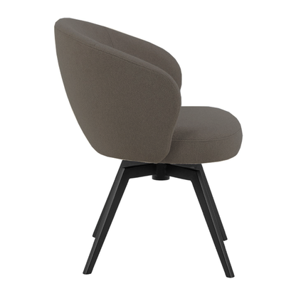HSM Collection-Eetkamerstoel Alma + Armleuning-80x58,5x60-Antraciet/Zwart-Stof/Metaal
