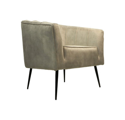 HSM Collection-Fauteuil Chester-72x71x80-Wit/Zwart-Stof/Metaal