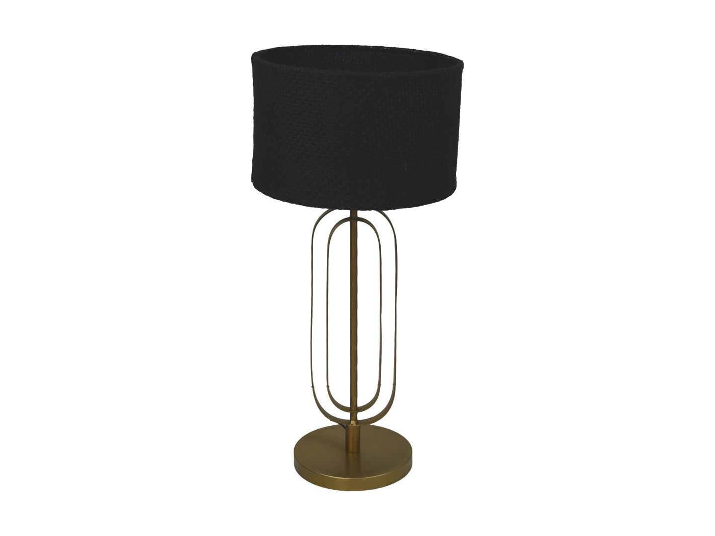HSM Collection-Ronde Lampenkap-ø32x20-Zwart-Jute