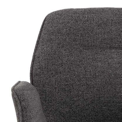 HSM Collection-Eetkamerstoel Nora + Armleuning-90x62x61-Donker Grijs/Zwart-Stof/Metaal