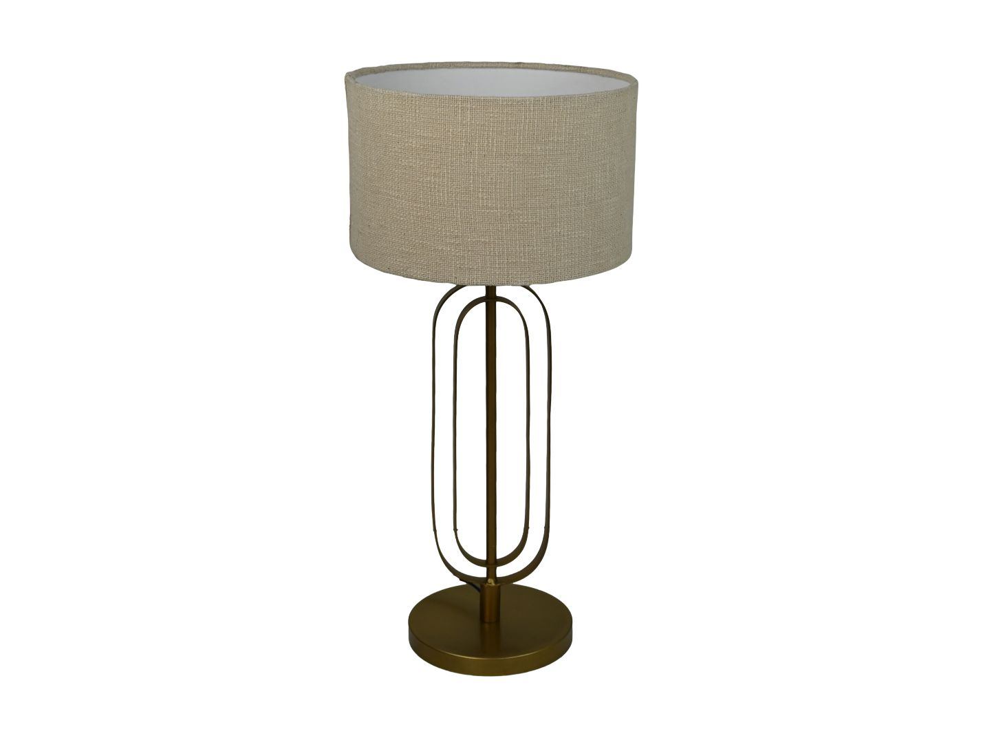 HSM Collection-Ronde Lampenkap-ø32x20-Wit-Jute/Wol