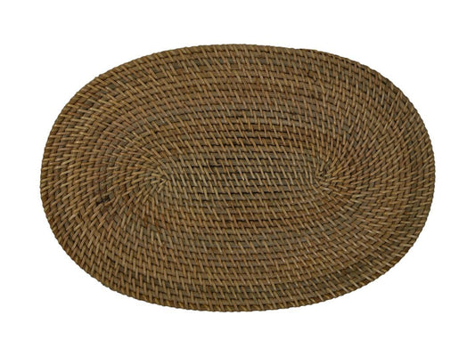 HSM Collection-Placemat Ovaal S/4-45x30x2-Naturel-Rotan