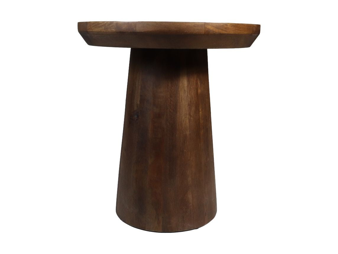 HSM Collection-Ronde Bijzettafel Drum-45x45x50-Bruin-Mango