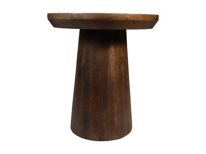 HSM Collection-Ronde Bijzettafel Drum-45x45x50-Bruin-Mango