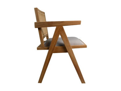 HSM Collection-Eetkamerstoel Phi+ zitting-52x54x83-Naturel/Grijs-Teak/Stof