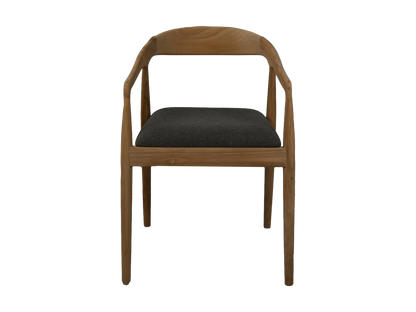 HSM Collection-Eetkamerstoel Modena + zitting-55x41x78-Naturel/Antraciet-Teak/Stof