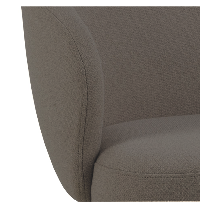 HSM Collection-Eetkamerstoel Alma + Armleuning-80x58,5x60-Antraciet/Zwart-Stof/Metaal