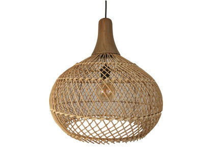 HSM Collection-Hanglamp-43x43x46-Naturel-Rotan/Teak