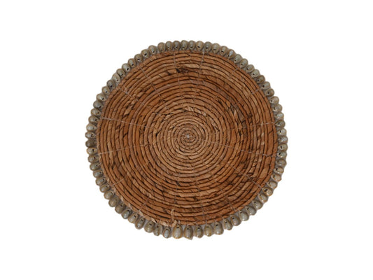 HSM Collection-Ronde Placemat S/6-30x30-Naturel-Bananenblad