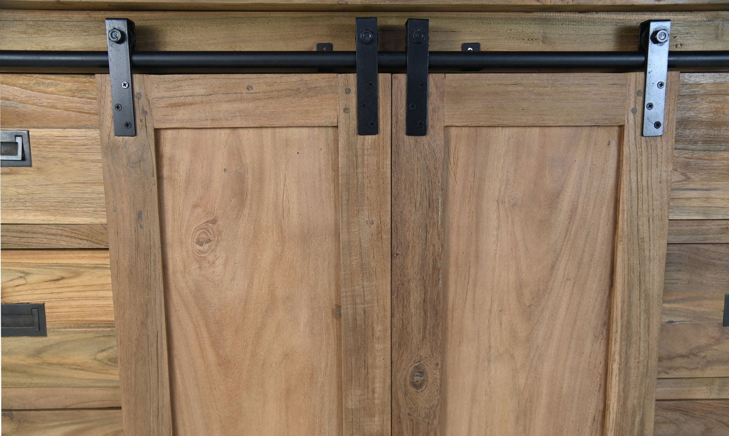 HSM Collection-Dressoir Blackburn 2 Deur 6 La-140x42x86-Naturel-Teak