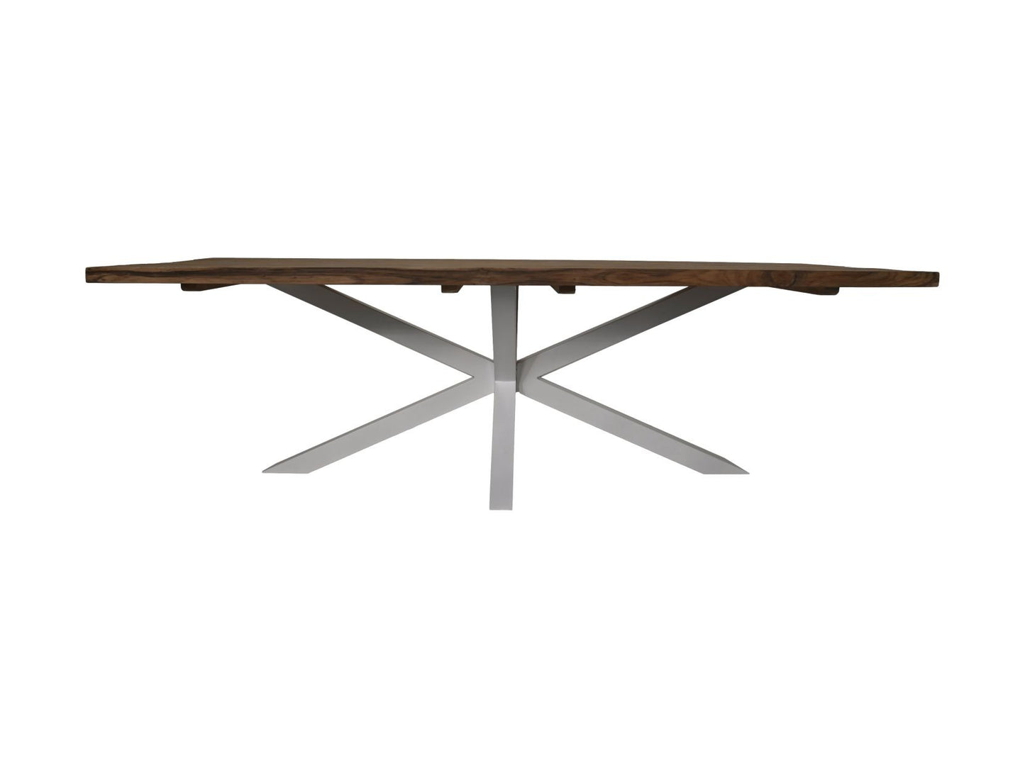 HSM Collection-Rechthoekige Tuintafel-180x90x76-Naturel/Wit-Teak/Metaal